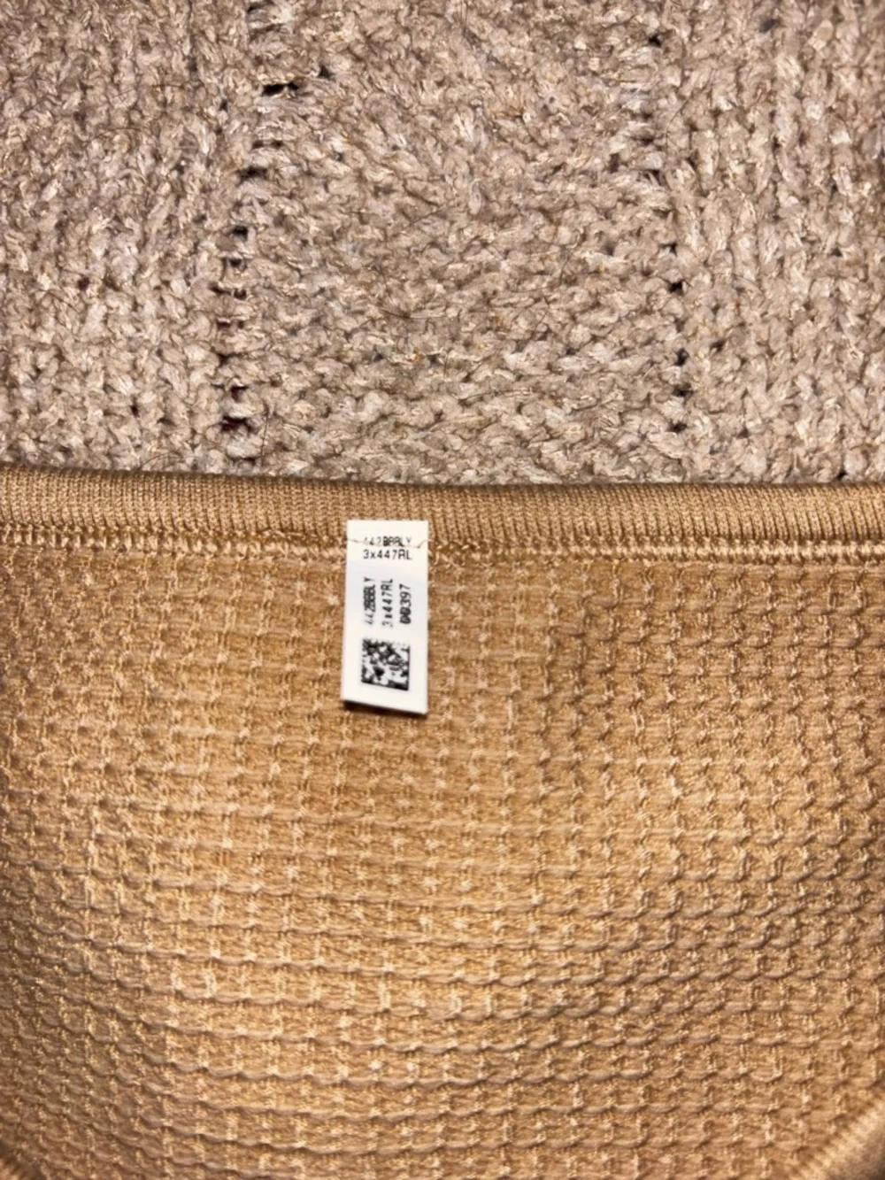 Aerie Tan Thick Waffle Knit Cropped Henley Long Sleeve Thumbhole Top Size Small - Picture 3 of 7
